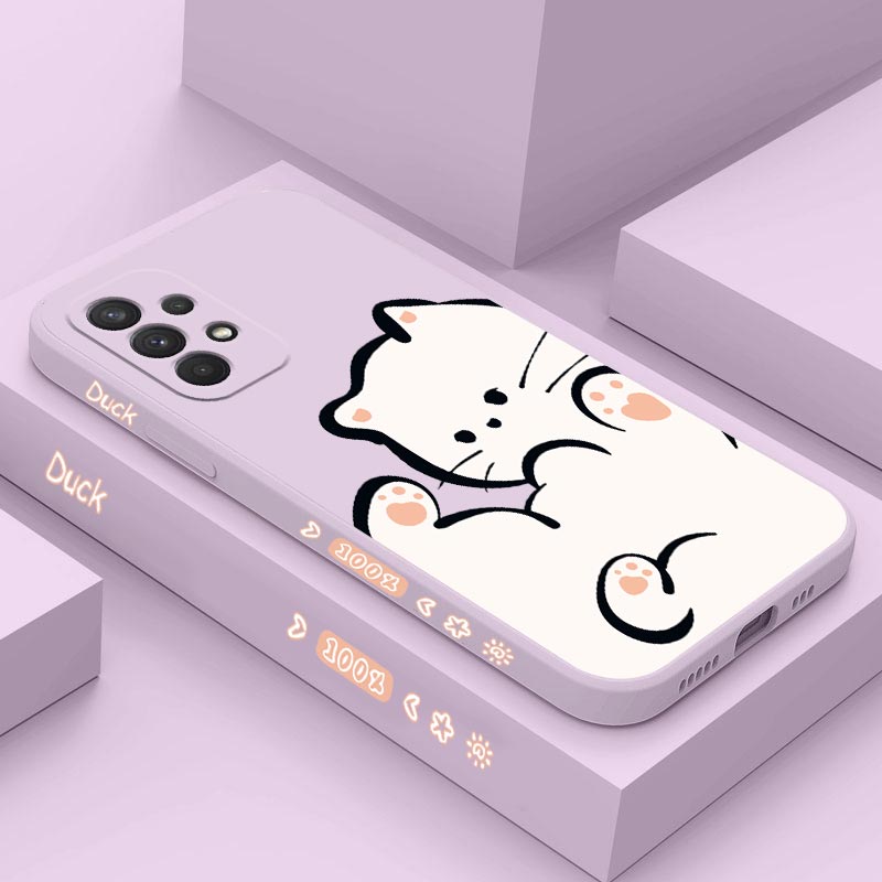 Phone Cases Burga - White Cloud Cat Silicone Phone Case