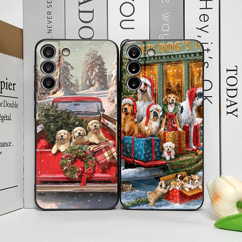 Phone Cases For Motorola - Christmas Trucks Cartoon Dog Pattern Phone