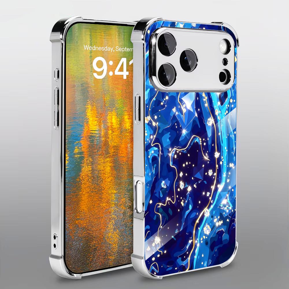 Phone Cases Rhode - Elegant Deep Blue texture glass phone