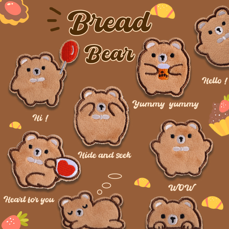 Phone Cases Eco Friendly - Cute Plush Teddy Bear Self-adhesive Embroidery