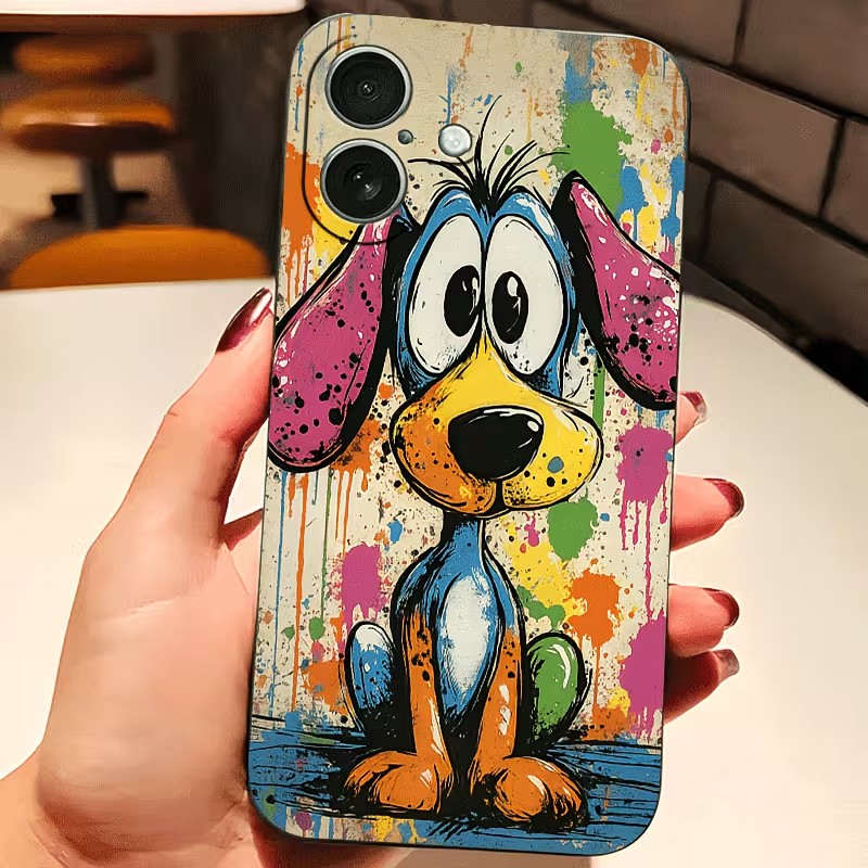 Phone Cases Mous - Graffiti Colored Puppy TPU Phone Case