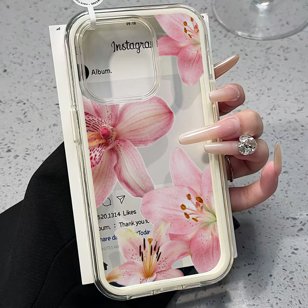 Phone Cases Pink - Pink Lily Flower Clear Phone Case
