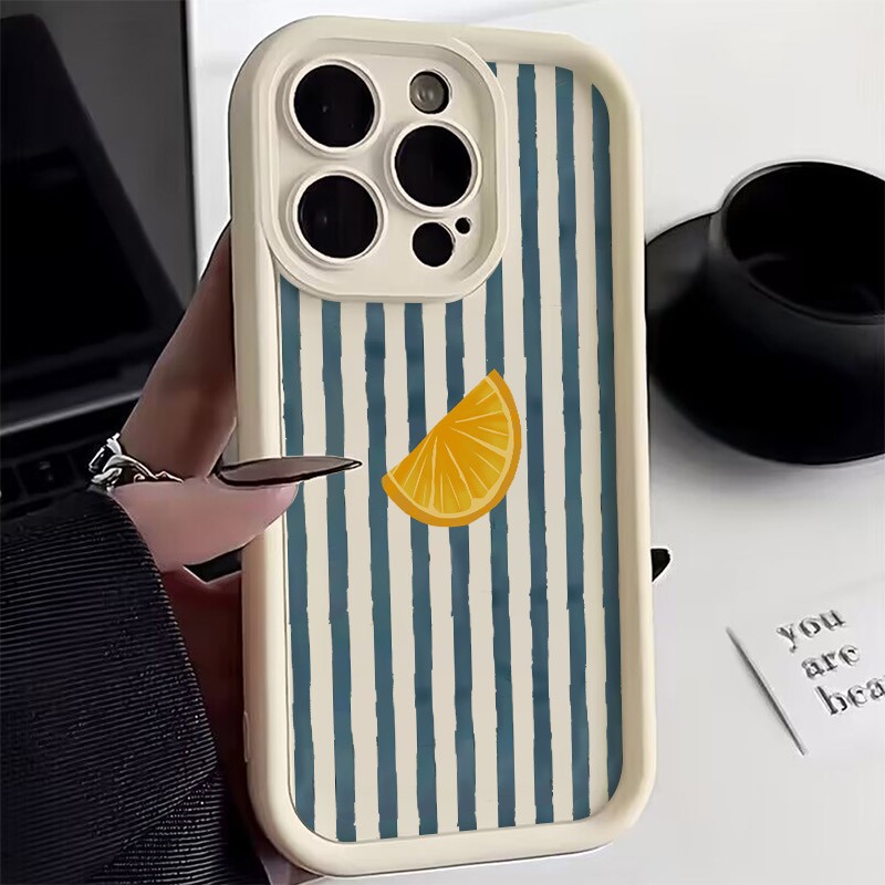 Phone Cases Mous - Striped Lemon Slice Pattern Phone Case