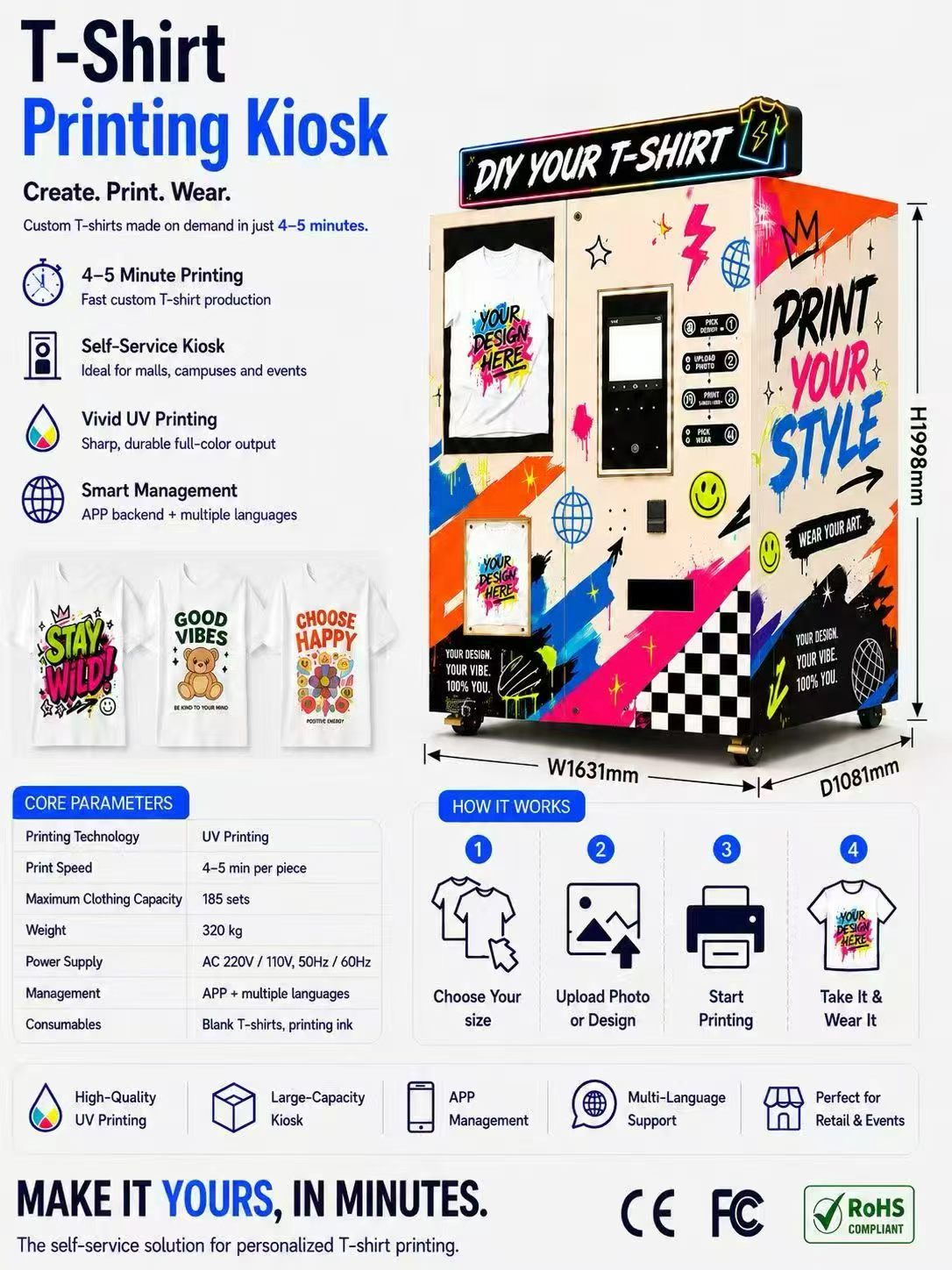UV Flatbed Printer Vending Mac - огляд і ціна Phone Cases Vending Machine