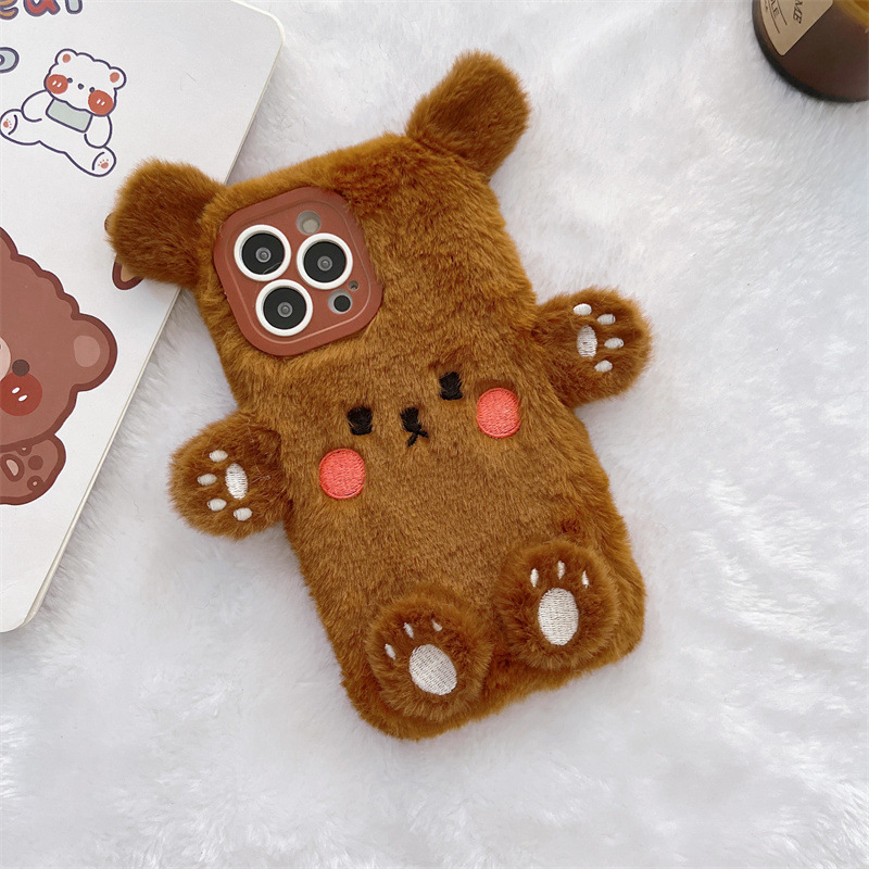 Korean 3D Cartoon Bear Fluffy  - огляд і ціна Phone Cases Iphone 17 Pro Max