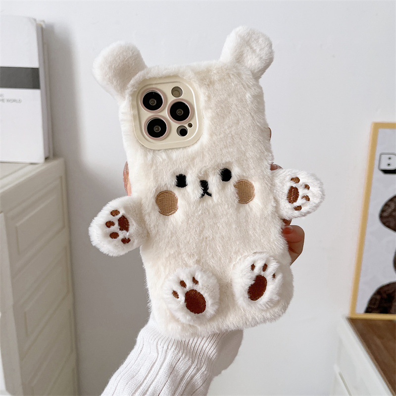 Korean 3D Cartoon Bear Fluffy  - огляд і ціна Phone Cases Iphone 17 Pro Max
