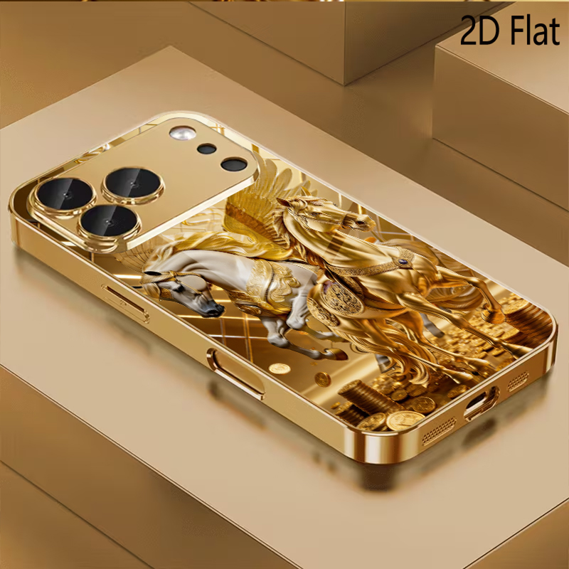 Two horses Patterned tempered  - огляд і ціна Phone Cases Horse