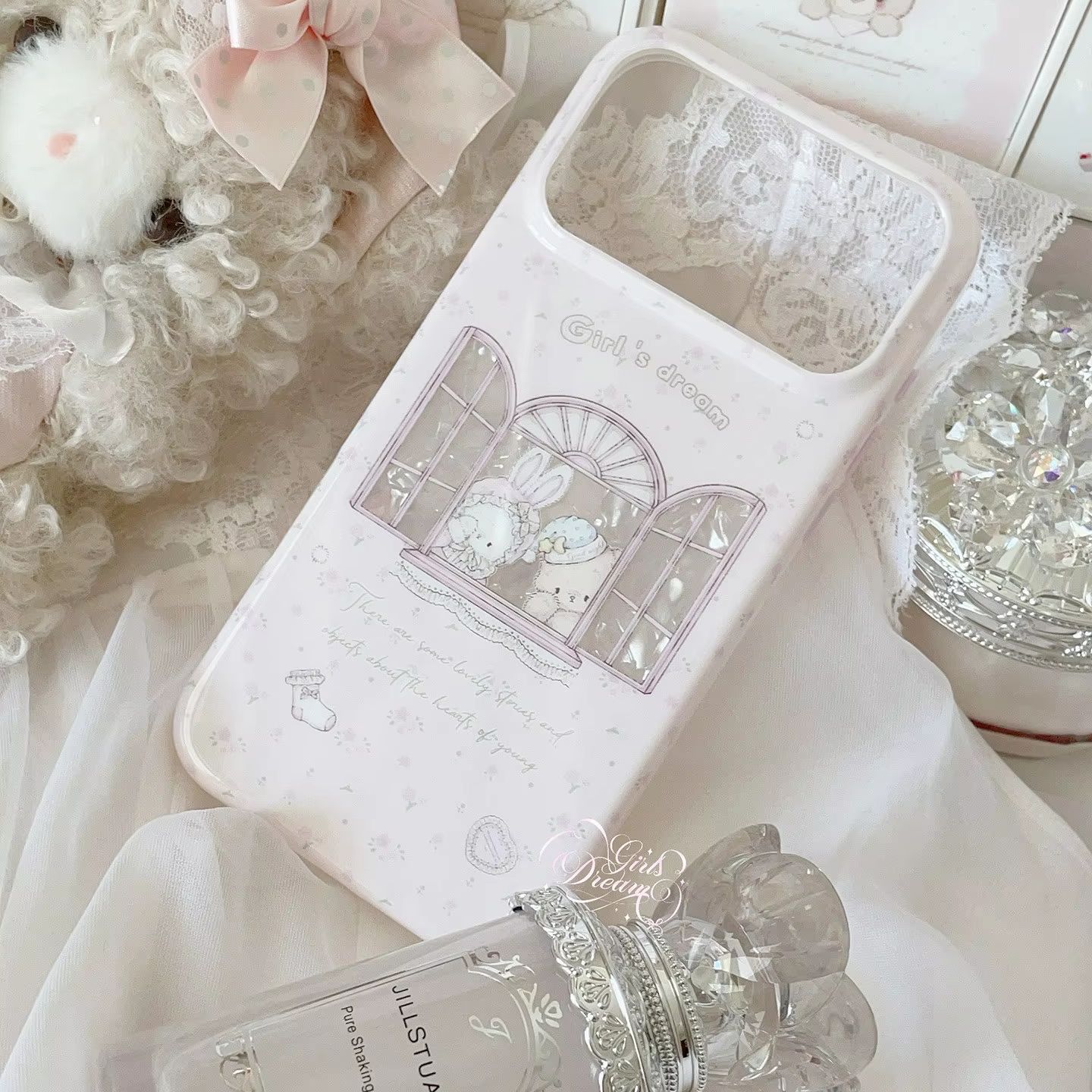 Kawaii Bunny Bear Floral Pink  - огляд і ціна Phone Cases Pink