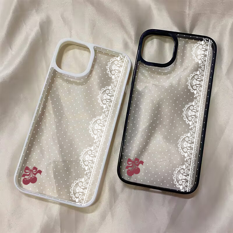 Cute Cherry Bow White Lace Pol - огляд і ціна Phone Cases Cute Iphone 13