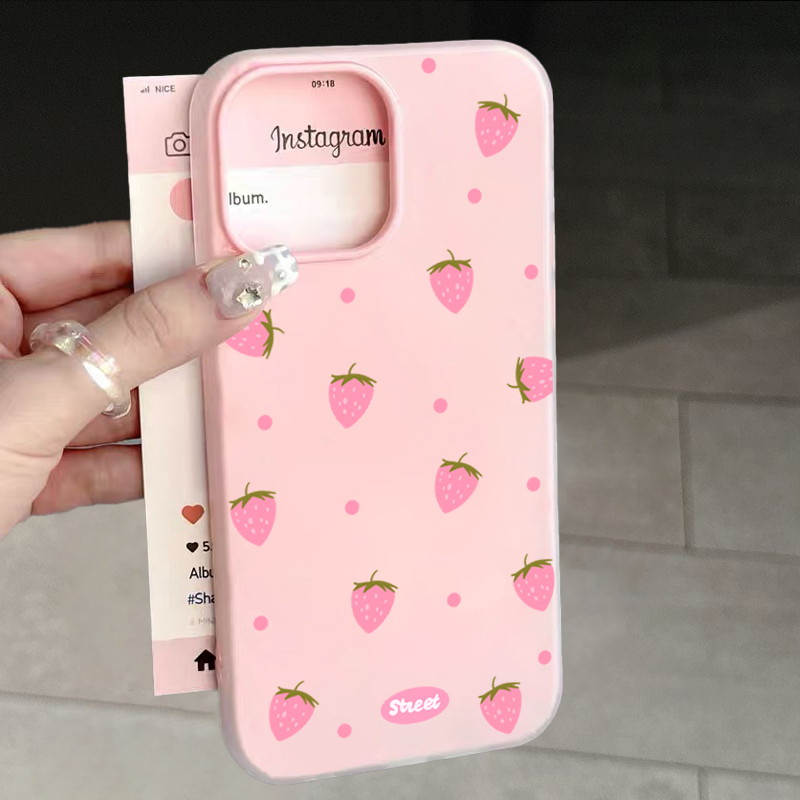Sweet Pink Strawberry Pattern  - огляд і ціна Phone Cases Pink