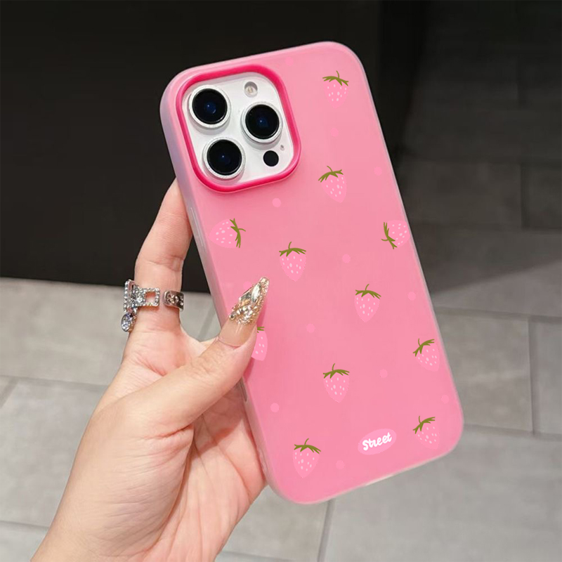 Sweet Pink Strawberry Pattern  - огляд і ціна Phone Cases Pink