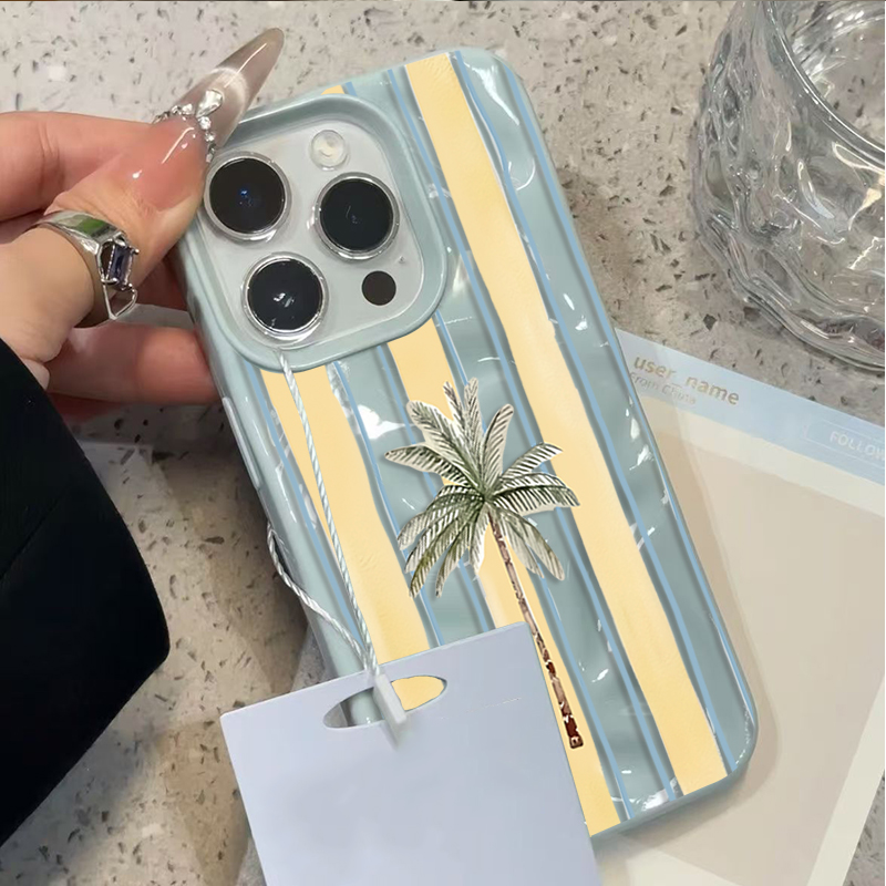 Cute Palm Tree Striped Summer  - огляд і ціна Phone Cases Cute Iphone 13